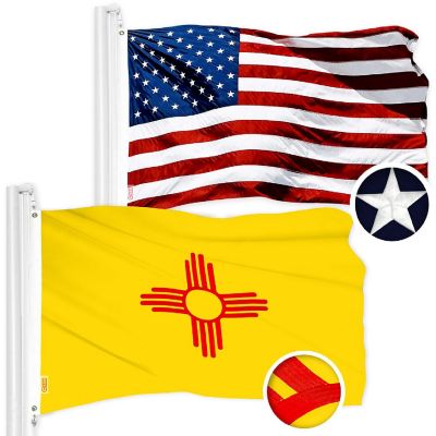 G128 4x6ft Combo USA & New Mexico Embroidered 210D Polyester Flag Image 1