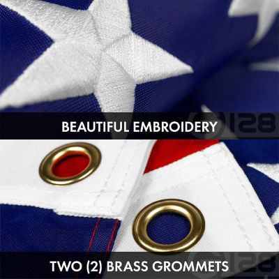 G128 4x6ft Combo USA Single Sided & Venezuela 7 Stars Embroidered Double Sided 210D Polyester Flag Image 2