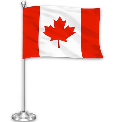 G128 5.5x8.25 Inches 1PK Canada Printed 300D Polyester Desk Flag Image 1