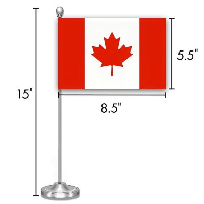 G128 5.5x8.25 Inches 1PK Canada Printed 300D Polyester Desk Flag Image 3