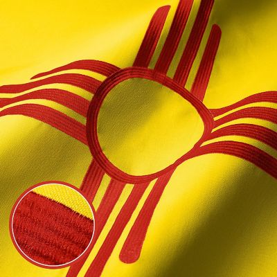G128 5x8ft 1PK New Mexico Embroidered 220GSM Spun Polyester Flag Image 1