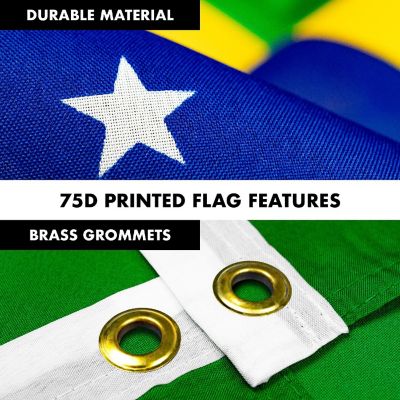 G128  6 Feet Tangle Free Spinning Flagpole Black Brazil Brass Grommets Printed 3x5 ft Flag Included Aluminum Flag Pole Image 1