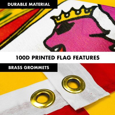G128  6 Feet Tangle Free Spinning Flagpole Silver Spain Brass Grommets Printed 3x5 ft Flag Included Aluminum Flag Pole Image 1