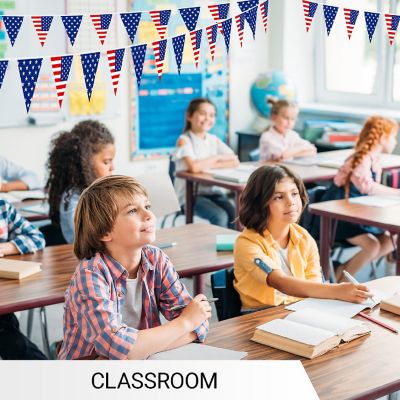 G128 7X8 In Flags On 9.8 Ft String, Printed Usa Pennant String Flag Image 1