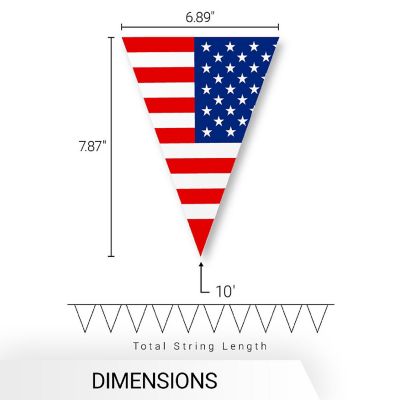 G128 7X8 In Flags On 9.8 Ft String, Printed Usa Pennant String Flag Image 3