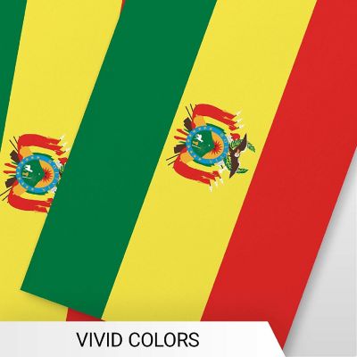G128 8.2x5.5IN Flag Pieces 33FT Full String, Bolivia Printed 150D Polyester Bunting Banner Flag Image 2