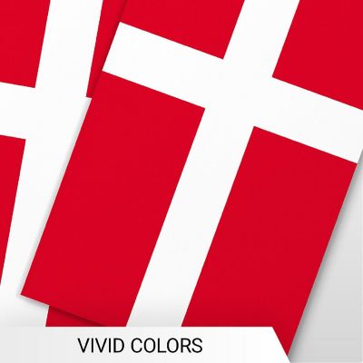 G128 8.2x5.5IN Flag Pieces 33FT Full String, Denmark Printed 150D Polyester Bunting Banner Flag Image 2
