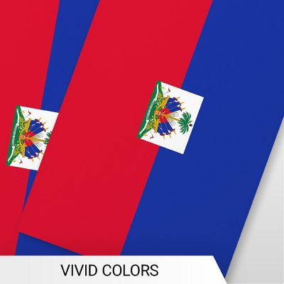 G128 8.2x5.5IN Flag Pieces 33FT Full String, Haiti Printed 150D Polyester Bunting Banner Flag Image 2