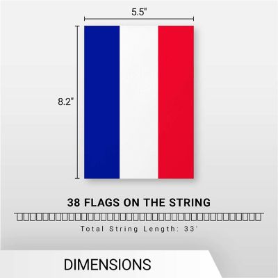 G128 8.2x5.5IN Flag Pieces 33FT Full String, Netherlands Printed 150D Polyester Bunting Banner Flag Image 3