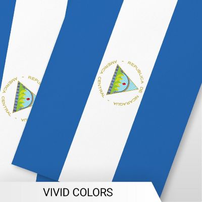G128 8.2x5.5IN Flag Pieces 33FT Full String, Nicaragua Printed 150D Polyester Bunting Banner Flag Image 2