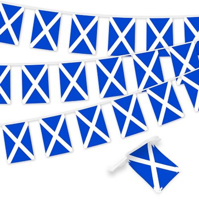 G128 8.2x5.5IN Flag Pieces 33FT Full String, Scotland Printed 150D Polyester Bunting Banner Flag Image 1