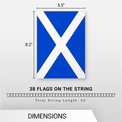 G128 8.2x5.5IN Flag Pieces 33FT Full String, Scotland Printed 150D Polyester Bunting Banner Flag Image 3