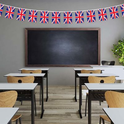 G128 8.2x5.5IN Flag Pieces 33FT Full String, United Kingdom Printed 150D Polyester Bunting Banner Flag Image 1