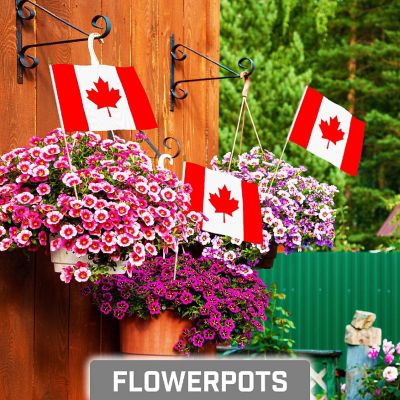 G128 8x12IN 12PK Canada Printed 150D Polyester Handheld Stick Flag Image 1