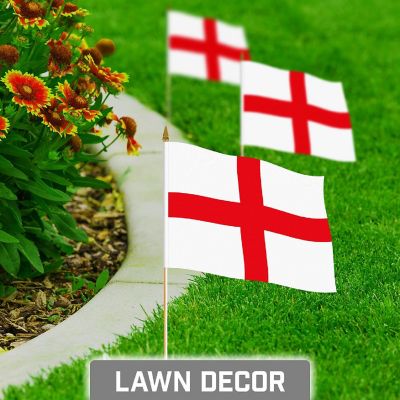England-Stockflaggen-Set, 30 Stück, 10,2 X 15,2 Cm, Mit Weißen Speerspitzen – Perfekt Für Partys & Events