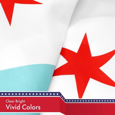 G128 - Chicago City Flag 3x5FT 3 Pack 150D Printed Polyester Image 2