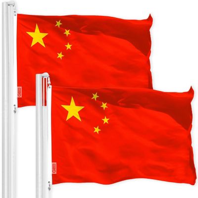 G128 - China Chinese Flag 3x5FT 2 Pack 150D Printed Polyester Image 1