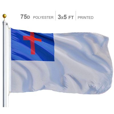 G128 - Christian Religious Cross Flag 75D Printed Polyester 3x5 Ft Image 1