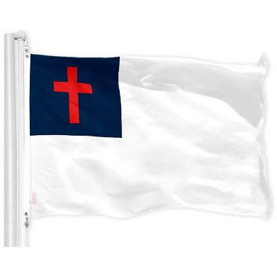 G128 Combo 2x3ft USA &amp; Christian Printed 150D Polyester Flag Image 1