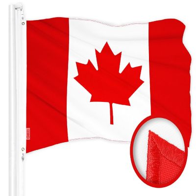 G128 Combo 3x5ft USA & 3x6ft Canada Embroidered 210D Polyester Flag Image 1