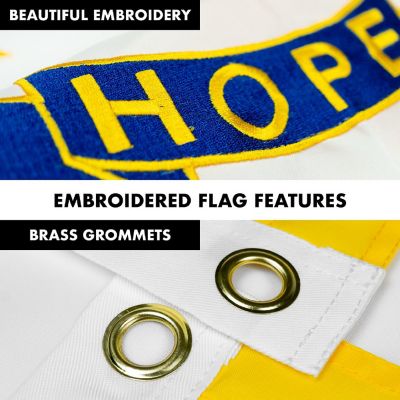 G128 Combo 5Ft Black Flagpole &amp; 2X3Ft Rhode Island Embroidered 210D Polyester Flag Image 2