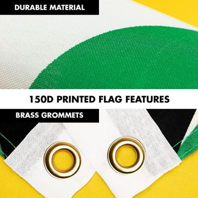 G128 Combo 6ft Silver Flagpole & 3x5 Ft Guyana Printed 150D Polyester Flag Image 2