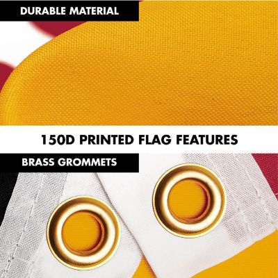 G128 Combo 6ft Silver Flagpole &amp; 3x5 Ft Maryland Printed 150D Polyester Flag Image 2