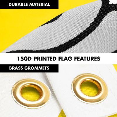 G128 Combo 6ft Silver Flagpole &amp; 3x5 Ft Vatican Printed 150D Polyester Flag Image 2