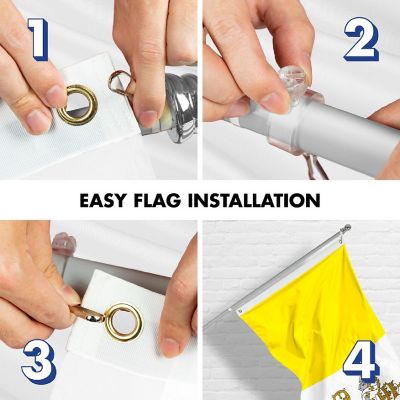 G128 Combo 6ft Silver Flagpole &amp; 3x5 Ft Vatican Printed 150D Polyester Flag Image 3