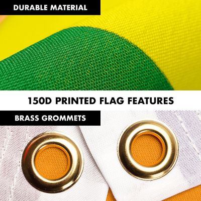 G128 Combo 6ft White Flagpole &amp; 3x5 Ft LGBT Rainbow Pride Progress Printed 150D Polyester Flag Image 2