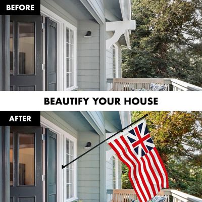 G128 - Combo Pack: 6 Feet Tangle Free Spinning Flagpole (Black) Grand Union Flag 3x5 ft Printed 150D Brass Grommets (Flag Included) Aluminum Flag Pole Image 2