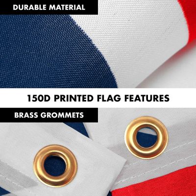 G128 - Combo Pack: 6 Feet Tangle Free Spinning Flagpole (Black) Grand Union Flag 3x5 ft Printed 150D Brass Grommets (Flag Included) Aluminum Flag Pole Image 3