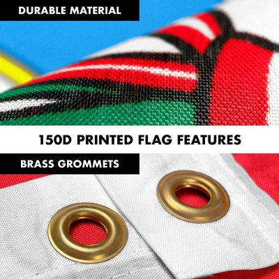 G128 - Combo Pack: 6 Feet Tangle Free Spinning Flagpole (Black) Peru Peruvian Flag 3x5 ft Printed 150D Brass Grommets (Flag Included) Aluminum Flag Pole Image 3