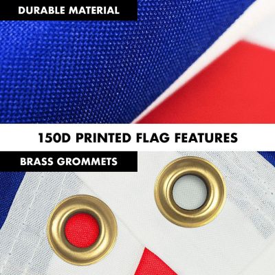 G128 - Combo Pack: 6 Feet Tangle Free Spinning Flagpole (Silver) France French Flag 3x5 ft Printed 150D Brass Grommets (Flag Included) Aluminum Flag Pole Image 3