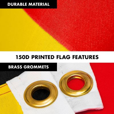 G128 - Combo Pack: 6 Feet Tangle Free Spinning Flagpole (Silver) Germany German Flag 3x5 ft Printed 150D Brass Grommets (Flag Included) Aluminum Flag Pole Image 3