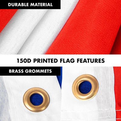 G128 - Combo Pack: 6 Feet Tangle Free Spinning Flagpole (Silver) Russia Russian Flag 3x5 ft Printed 150D Brass Grommets (Flag Included) Aluminum Flag Pole Image 3