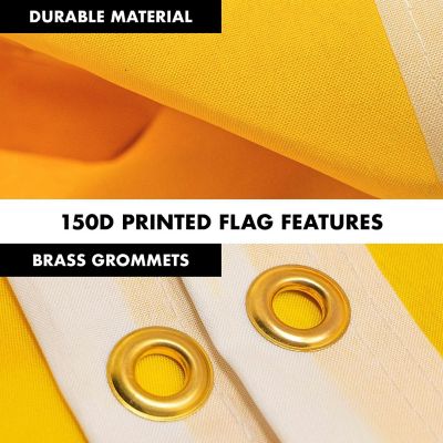 G128 - Combo Pack: 6 Feet Tangle Free Spinning Flagpole (Silver) Solid Golden Yellow Flag 3x5 ft Printed 150D Brass Grommets (Flag Included) Aluminum Flag Pole Image 3