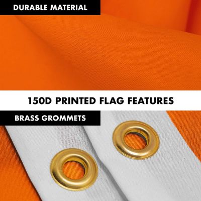 G128 - Combo Pack: 6 Feet Tangle Free Spinning Flagpole (Silver) Solid Orange Flag 3x5 ft Printed 150D Brass Grommets (Flag Included) Aluminum Flag Pole Image 3