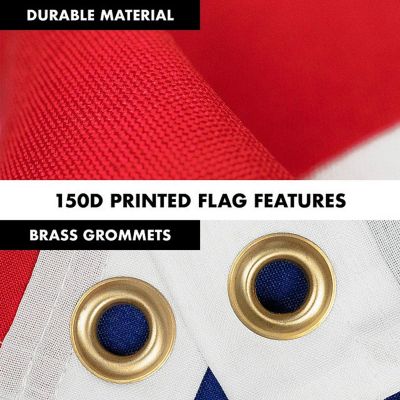 G128 - Combo Pack: 6 Feet Tangle Free Spinning Flagpole (Silver) UK United Kingdom Flag 3x5 ft Printed 150D Brass Grommets (Flag Included) Aluminum Flag Pole Image 3