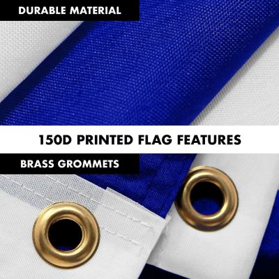 G128 - Combo Pack: 6 Feet Tangle Free Spinning Flagpole (White) Greece Greek Flag 3x5 ft Printed 150D Brass Grommets (Flag Included) Aluminum Flag Pole Image 3