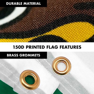 G128 - Combo Pack: 6 Feet Tangle Free Spinning Flagpole (White) Mexico Mexican Flag 3x5 ft Printed 150D Brass Grommets (Flag Included) Aluminum Flag Pole Image 3