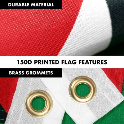 G128 - Combo Pack: 6 Feet Tangle Free Spinning Flagpole (White) Palestine Palestinian Flag 3x5 ft Printed 150D Brass Grommets (Flag Included) Aluminum Flag Pole Image 3