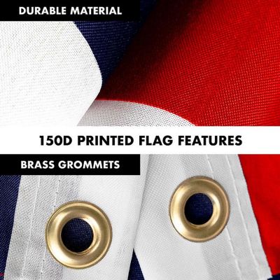 G128 - Combo Pack: 6 Feet Tangle Free Spinning Flagpole (White) USA American Flag 3x5 ft Printed 150D Brass Grommets (Flag Included) Aluminum Flag Pole Image 3