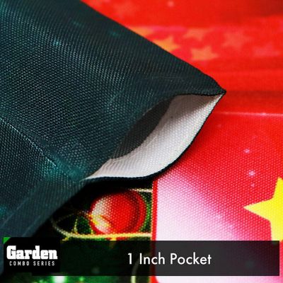 G128 - Combo Pack: Garden Flag Stand Black 36x16IN and Garden Flag Merry Christmas Tree with Gifts 12x18IN Image 3