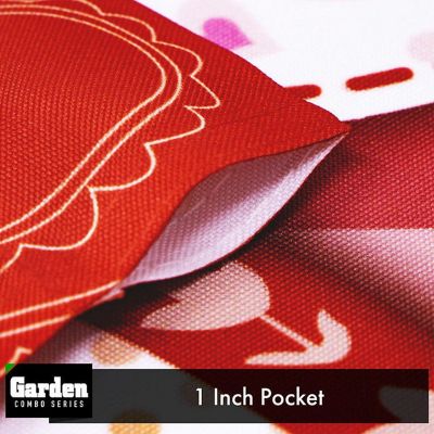 G128 - Combo Pack: Garden Flag Stand Black 36x16IN and Garden Flag Patchwork Hearts 12x18IN Image 3