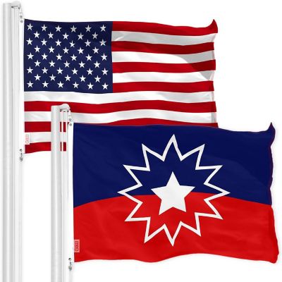 G128 - Combo Pack: USA American Flag and Juneteenth Flag 3x5 FT Printed 150D Polyester Image 1