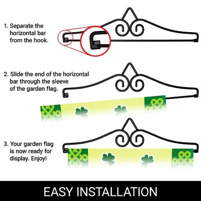 G128 Combo Set: Garden Flag Hanger AND Garden Flag Large Clover 12&quot;x18&quot; Image 2