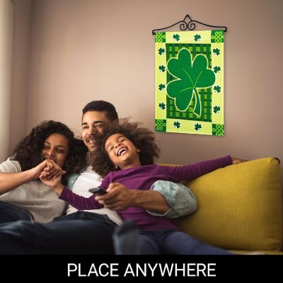 G128 Combo Set: Garden Flag Hanger AND Garden Flag Large Clover 12&quot;x18&quot; Image 3