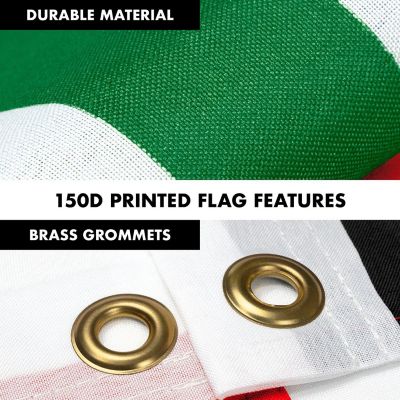 G128 - Flag Pole 6FT White Tangle Free and Iraq Iraqi Flag 3x5FT Combo Printed 150D Polyester Image 3