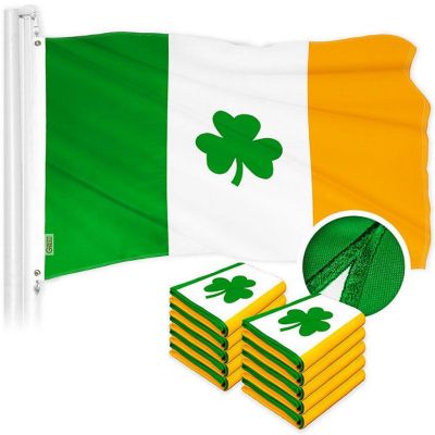 G128 - Ireland SHAMROCK Irish Flag 3x5FT 10 Pack Embroidered Polyester Image 1